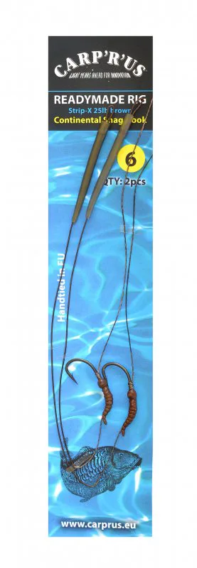 Carp´R´Us Návazec Ready Rig Strip-X Mat Brown - Continental 2ks - MojeRybárstvo.sk Carp´R´Us Návazec Ready Rig Strip-X Mat Brown - Continental 2ks