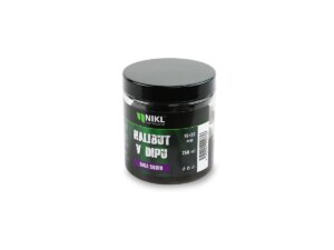 Nikl Black halibut pelety v dipu Giga Squid 15+20mm, 250ml