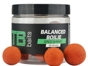 TB Baits Vyvážené Boilie Balanced + Atraktor Spice Shrimp 100 g 20-24 mm