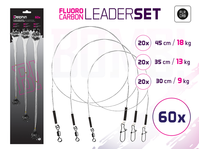 Set fluorokarb. laniek BOMB! S obratl. a karab. - MojeRybárstvo.sk Set fluorokarb. laniek BOMB! S obratl. a karab.