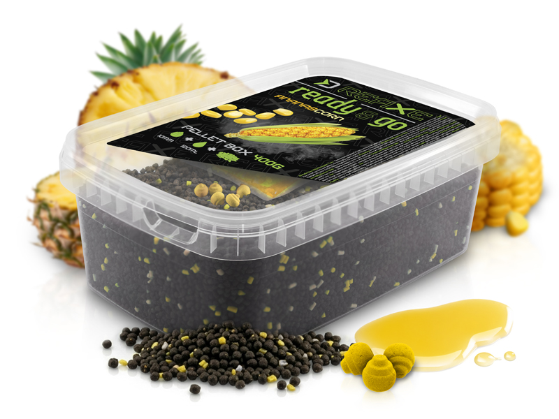 Pellet box Delphin Reaxe READY&GO / Kukurica-Ananás - MojeRybárstvo.sk Pellet box Delphin Reaxe READY&GO / Kukurica-Ananás