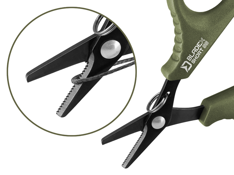 Nožnice s vrúbkami Delphin BladeX Short SS - MojeRybárstvo.sk Nožnice s vrúbkami Delphin BladeX Short SS – Obrázok 2