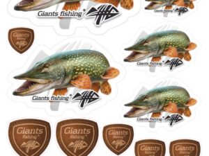 Mix nálepek Giants Fishing Štika ( 19ks )