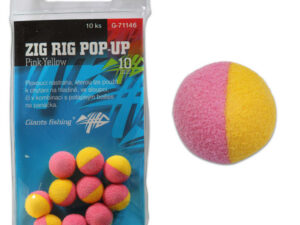 Giants fishing Pěnové plovoucí boilie Zig Rig Pop-Up pink-yellow 10mm,10ks
