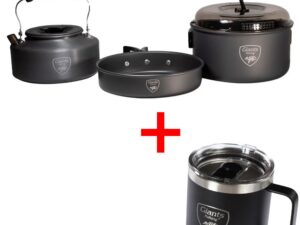 Giants fishing Akční set Sada nádobí s konvičkou + Nerezový thermo hrnek 400ml
