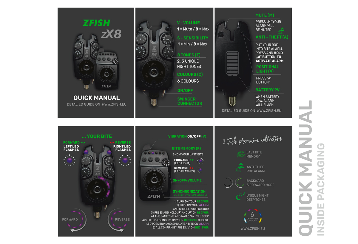 ZFISH Sada Hlásičů Bite Alarm Set Zx8 PRO 3+1 - MojeRybárstvo.sk ZFISH Sada Hlásičů Bite Alarm Set Zx8 PRO 3+1 – Obrázok 8