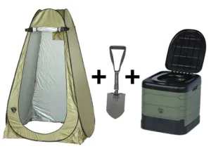Giants fishing AKČNÍ SET - Skládací přenosná toaleta X-Large + Hygienický stan + Skládací lopatka ZDARMA!