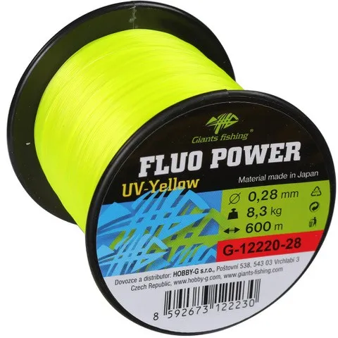 Giants fishing Vlasec Fluo Power UV-Yellow 600m - MojeRybárstvo.sk Giants fishing Vlasec Fluo Power UV-Yellow 600m
