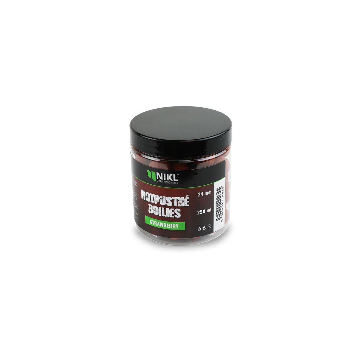 Nikl Rozpustné boilies Strawberry 250ml - MojeRybárstvo.sk Nikl Rozpustné boilies Strawberry 250ml