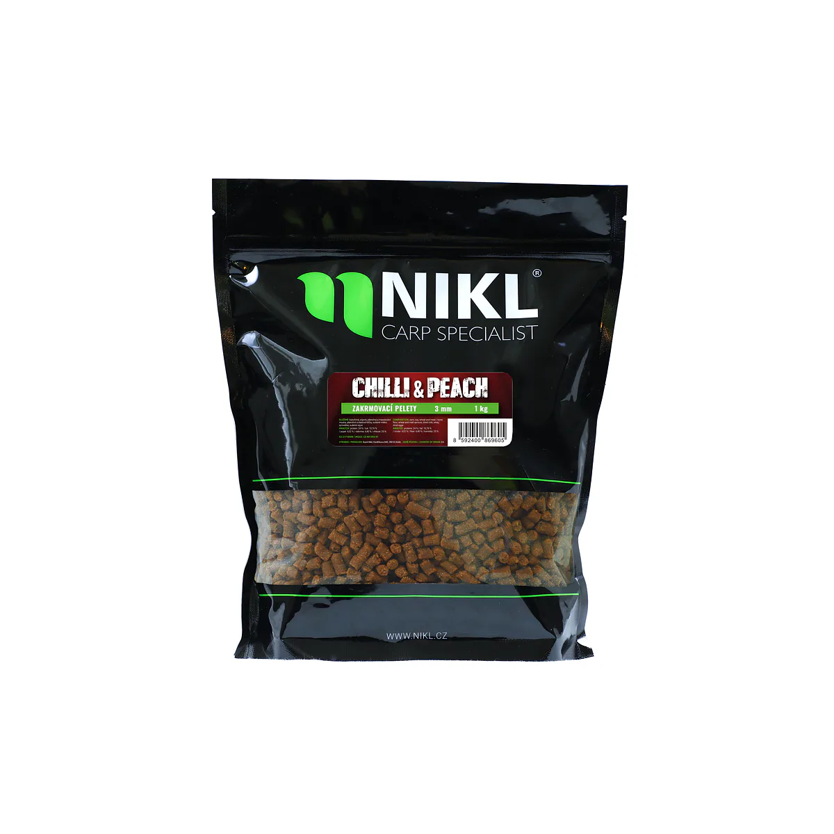 Nikl Pelety Chilli & Peach 1kg - MojeRybárstvo.sk Nikl Pelety Chilli & Peach 1kg
