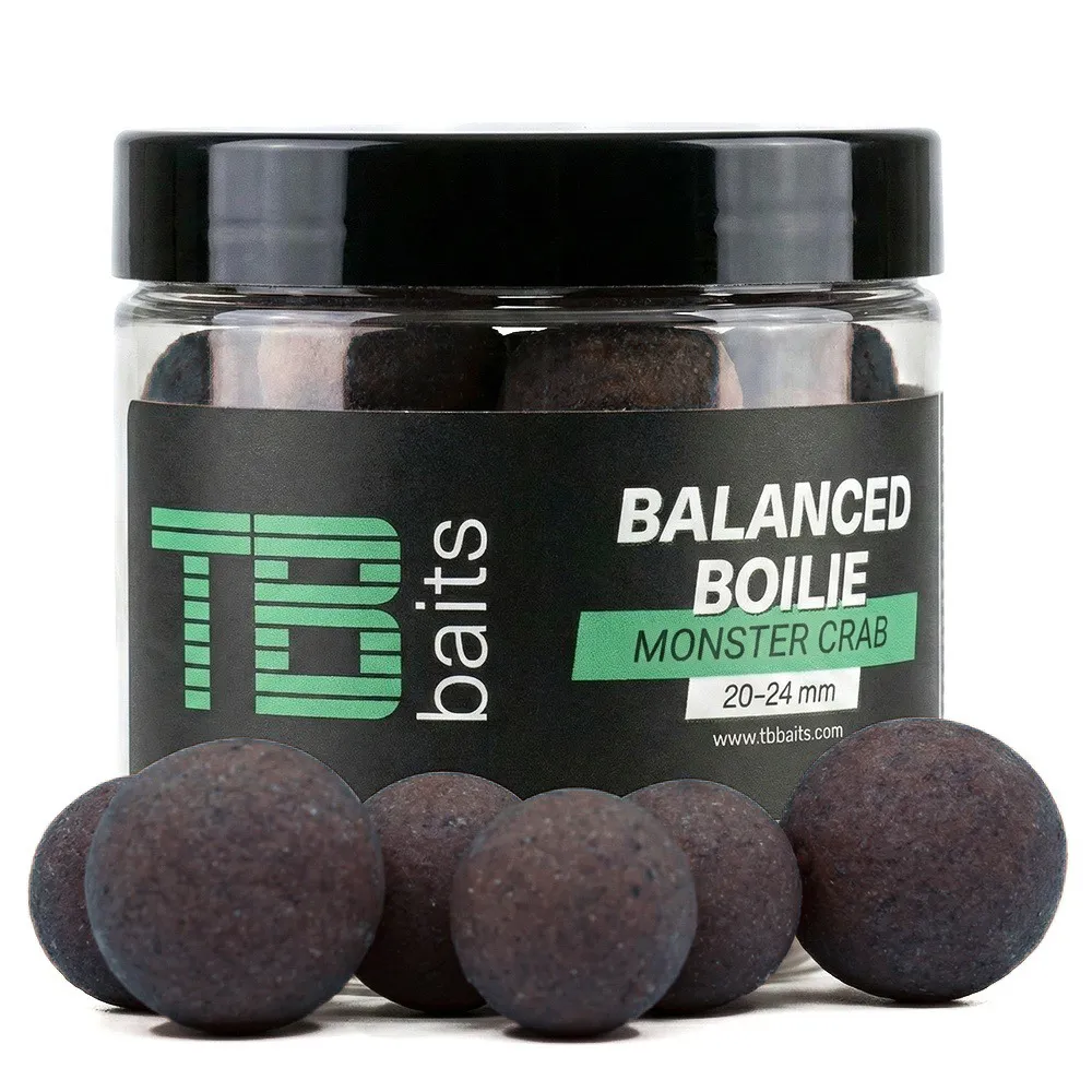 TB Baits Vyvážené Boilie Balanced + Atraktor Monster Crab 100 g 20-24 mm - MojeRybárstvo.sk TB Baits Vyvážené Boilie Balanced + Atraktor Monster Crab 100 g 20-24 mm