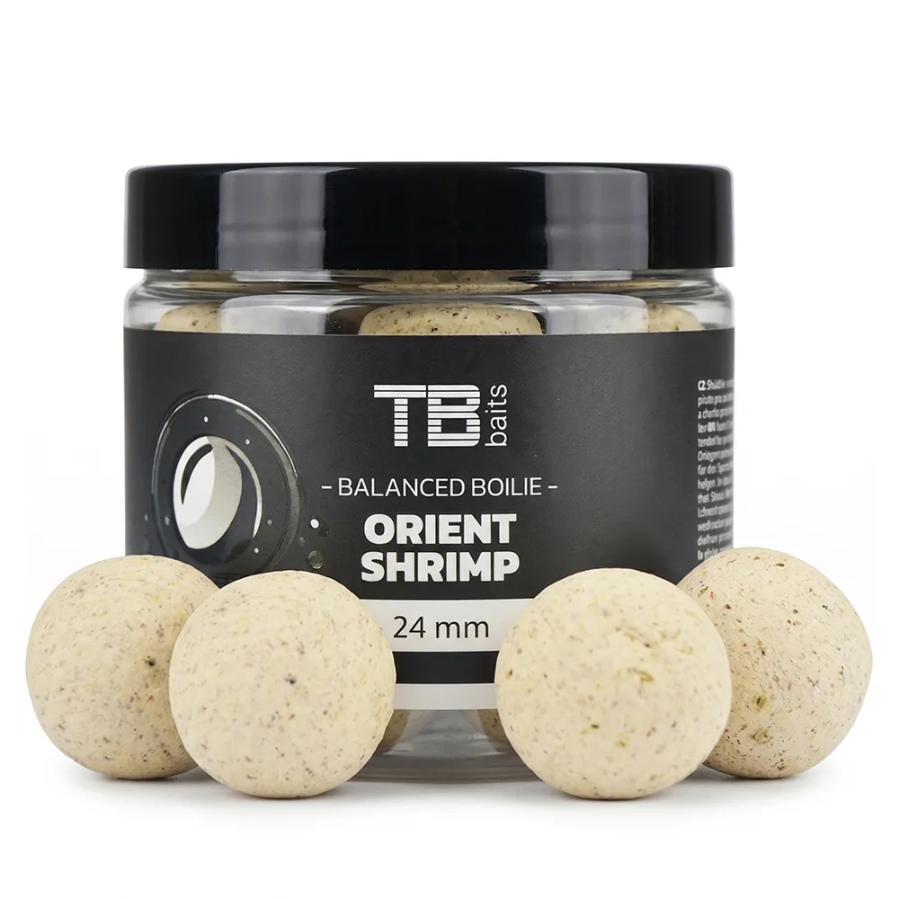 TB Baits Vyvážené Boilie Balanced White Edition + Atraktor Orient Shrimp 100 g - MojeRybárstvo.sk TB Baits Vyvážené Boilie Balanced White Edition + Atraktor Orient Shrimp 100 g