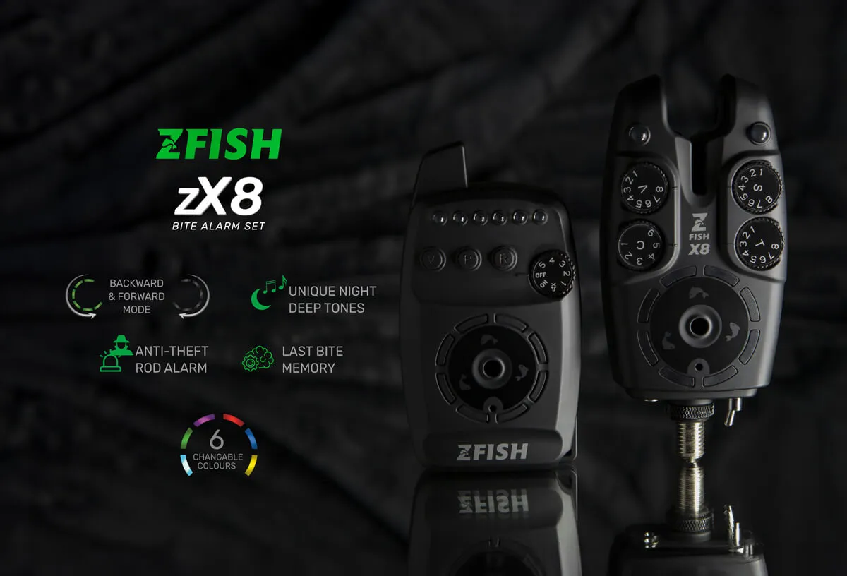 ZFISH Sada Hlásičů Bite Alarm Set Zx8 PRO 4+1 - MojeRybárstvo.sk ZFISH Sada Hlásičů Bite Alarm Set Zx8 PRO 4+1 – Obrázok 4