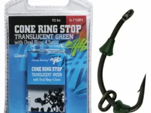 Giants fishing Slídová zarážka s kroužkem Cone Ring Stop Translucent Green with Oval Ring 4,5mm