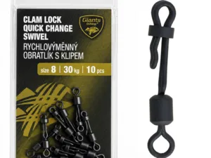 Giants fishing Rychlovýměnný obratlík s klipem Clam Lock Quick Change Swivel vel.8/30kg