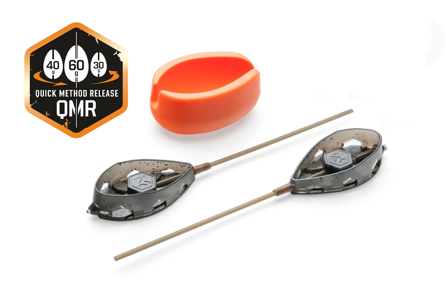 Sada rychlovýměnných method krmítek QMR Flat XL long (50g + 60g + mould) - MojeRybárstvo.sk Sada rychlovýměnných method krmítek QMR Flat XL long (50g + 60g + mould)