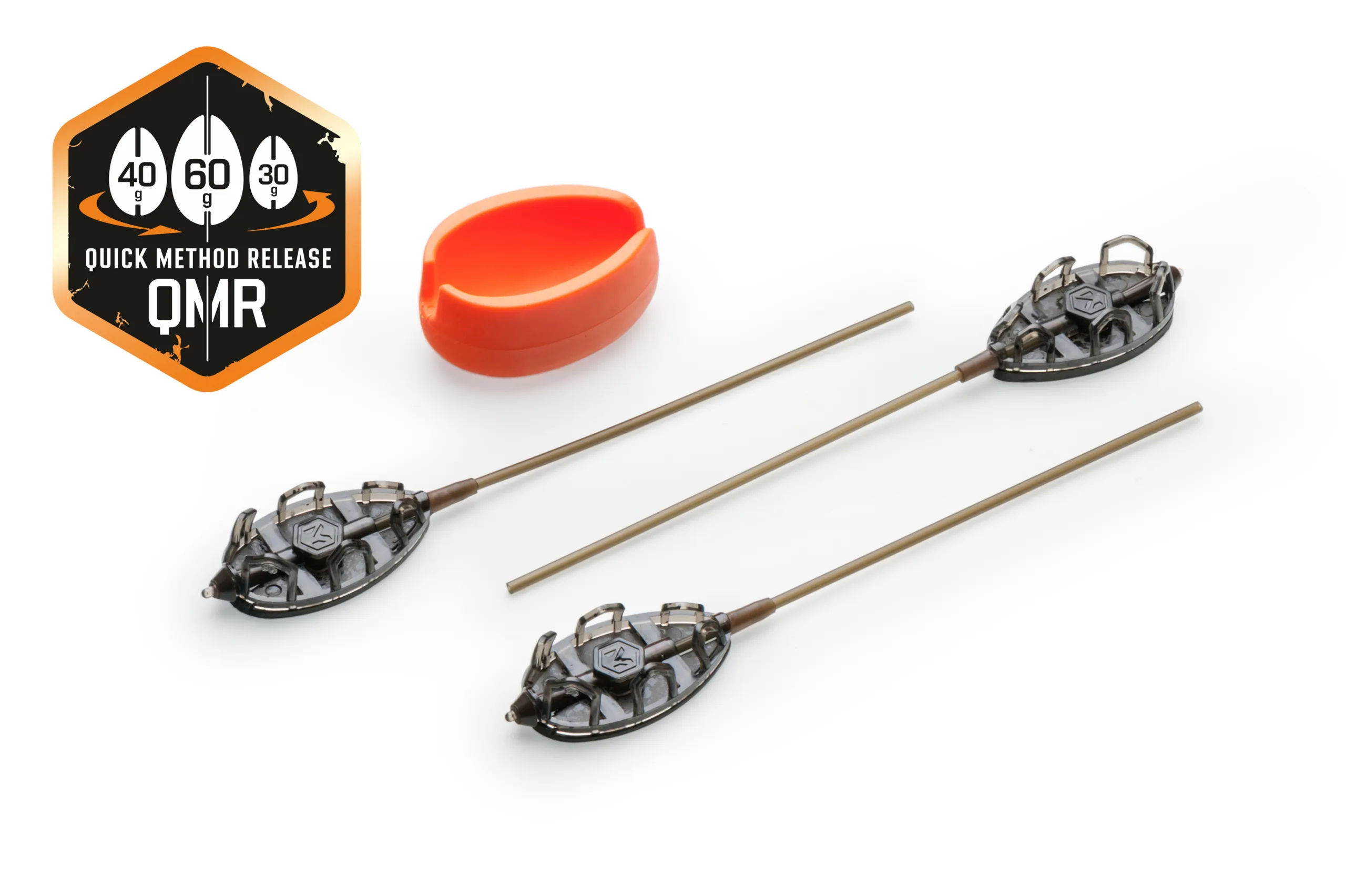 Sada rychlovýměnných method krmítek QMR Grip L long (30g + 40g + 50g + mould) - MojeRybárstvo.sk Sada rychlovýměnných method krmítek QMR Grip L long (30g + 40g + 50g + mould)
