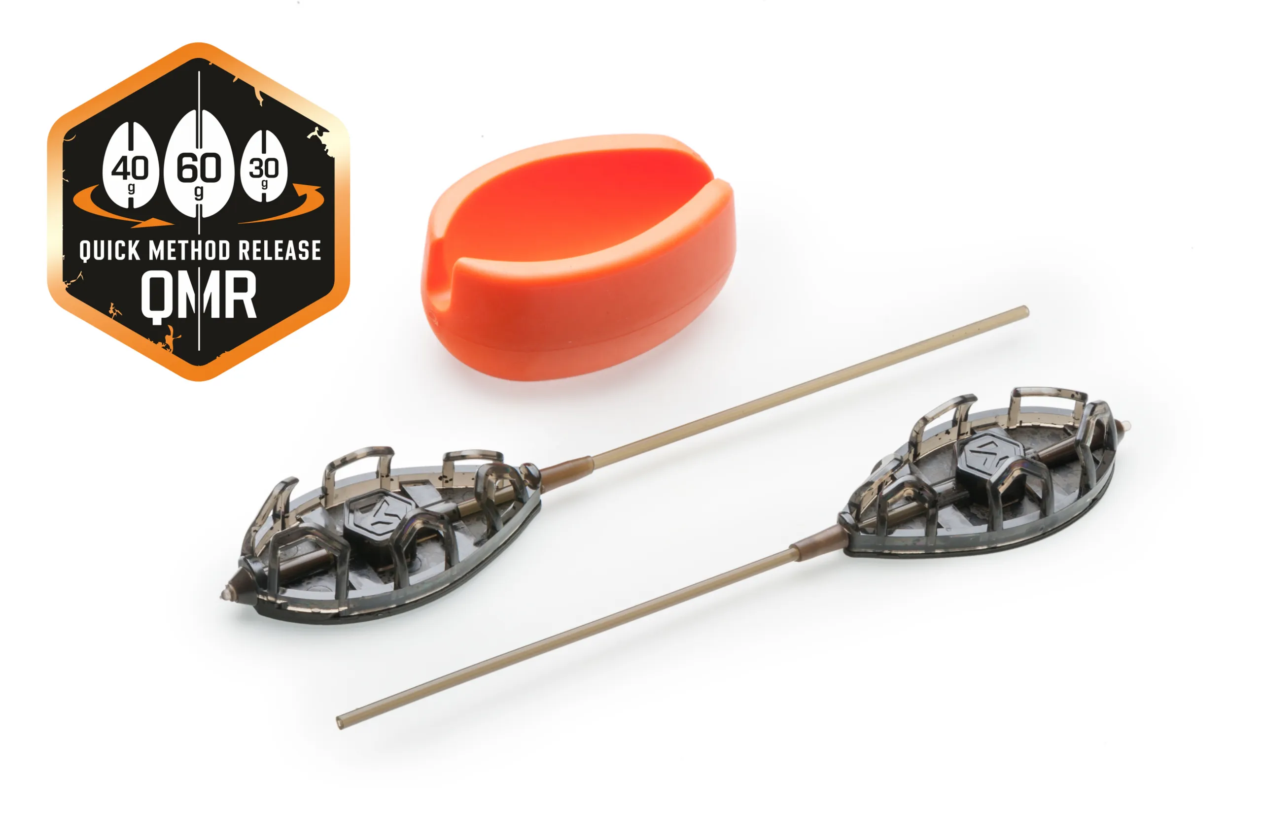 Sada rychlovýměnných method krmítek QMR Grip XL long (50g + 60g + mould) - MojeRybárstvo.sk Sada rychlovýměnných method krmítek QMR Grip XL long (50g + 60g + mould)